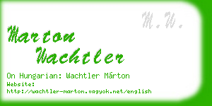 marton wachtler business card