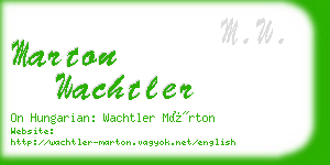 marton wachtler business card